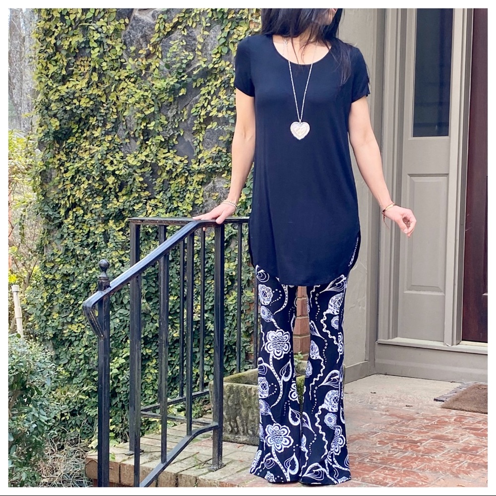 Retro print Fabulous wide leg bell flare pants - Picture 6 of 8